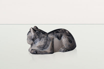 Hand Decorated Cat Urn for Ashes "Mystic" - Ceramic | Handmade Pet Urn - Pulvis Art Urns