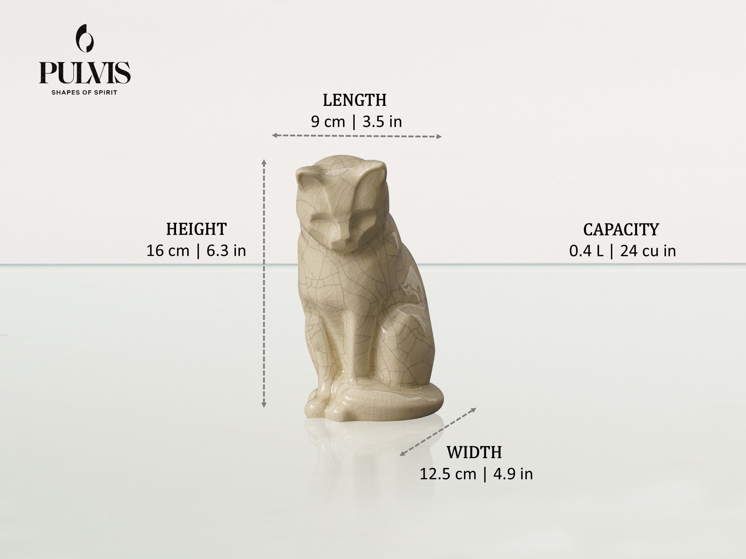 Pulvis Art Urns Pet Urn Hand Decorated Pet Urn "Noir" Cat - Ceramic | Handmade Pet Urn