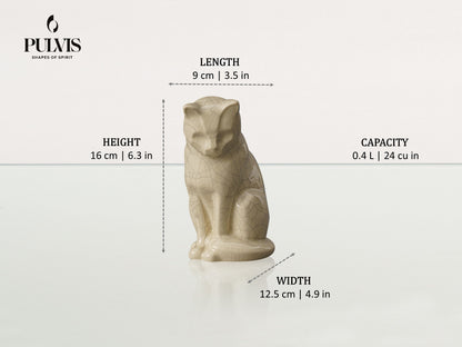 Pulvis Art Urns Pet Urn Hand Decorated Pet Urn "Noir" Cat - Ceramic | Handmade Pet Urn