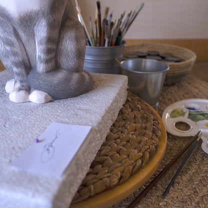 Hand Decorated Pet Urn Siamese Cat - Ceramic | Handmade Pet Urn - Pulvis Art Urns