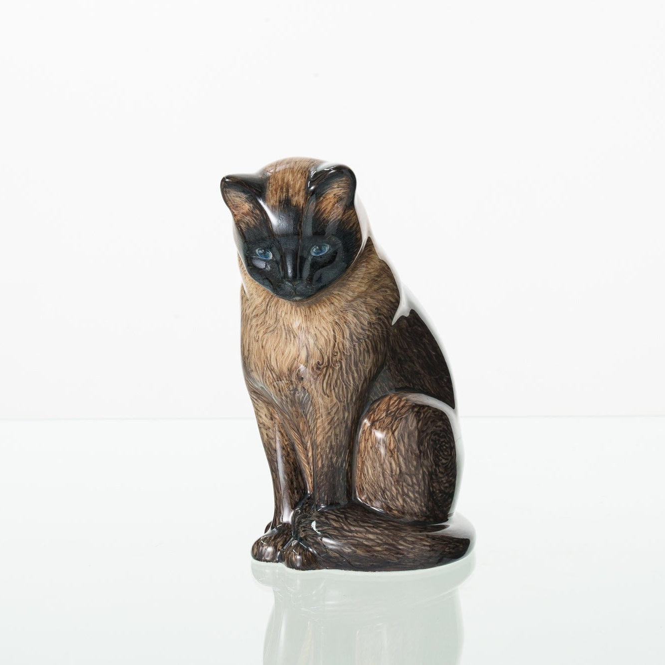 Hand Decorated Pet Urn Siamese Cat - Ceramic | Handmade Pet Urn - Pulvis Art Urns
