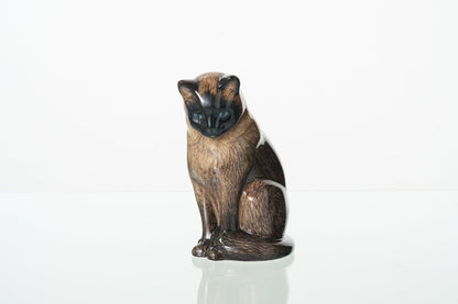 Hand Decorated Pet Urn Siamese Cat - Ceramic | Handmade Pet Urn - Pulvis Art Urns