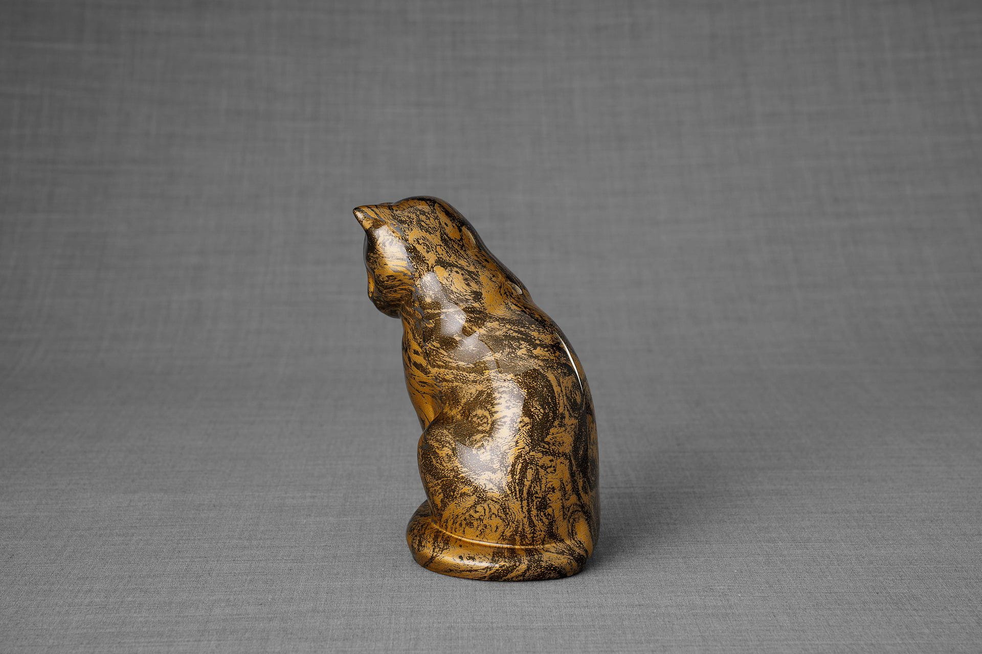 HydroGraphics Mini Pet Urn "Neko - Rusty " - Ceramic | Hydro Dipping - Pulvis Art Urns