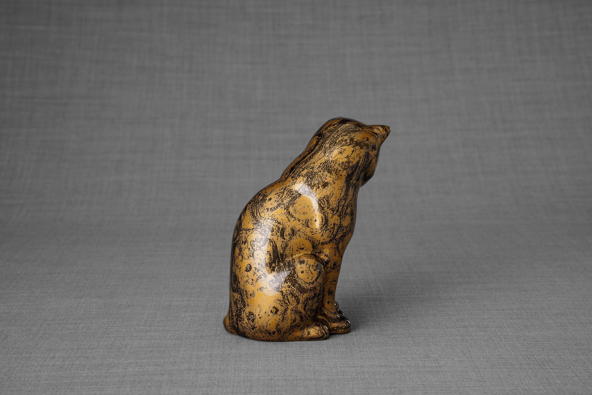 HydroGraphics Mini Pet Urn "Neko - Rusty " - Ceramic | Hydro Dipping - Pulvis Art Urns