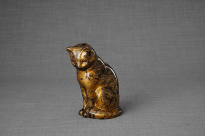 HydroGraphics Mini Pet Urn "Neko - Rusty " - Ceramic | Hydro Dipping - Pulvis Art Urns