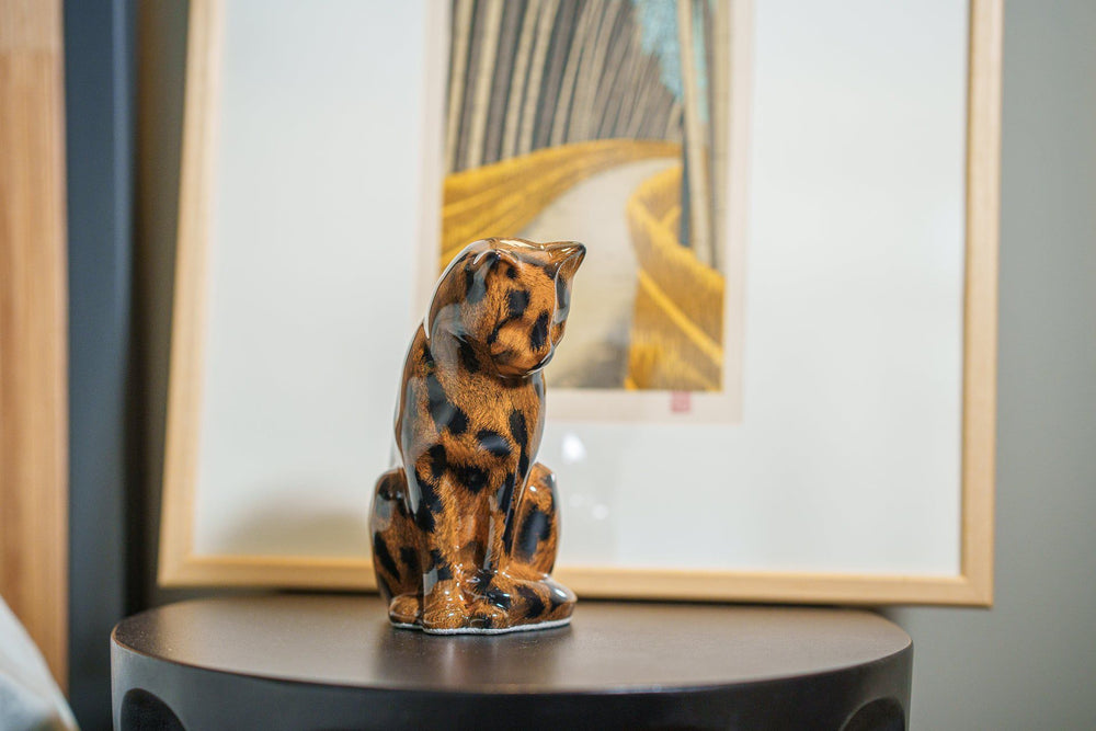 Pulvis Art Urns Pet Urn HydroGraphics Mini Pet Urn "Neko" | Spotted Dark | Ceramic