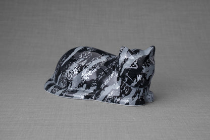 HydroGraphics Pet Urn For Cat | Mixed Blue | Ceramic - Pulvis Art Urns