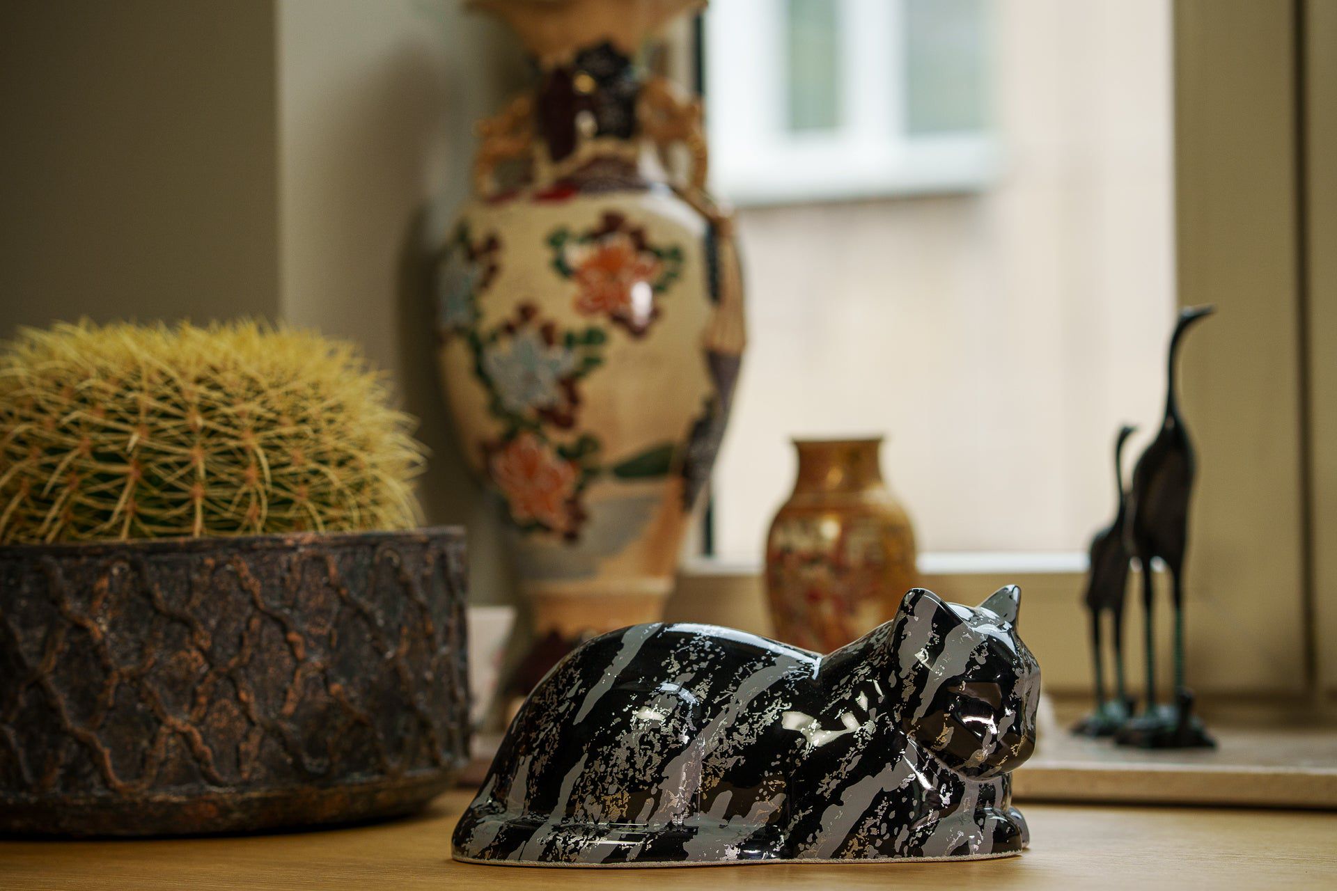 HydroGraphics Pet Urn For Cat | Mixed Blue | Ceramic - Pulvis Art Urns