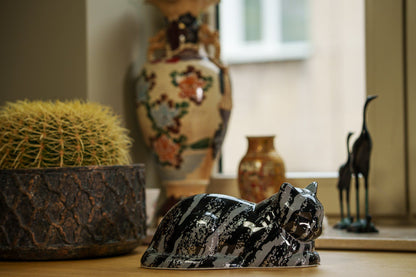 HydroGraphics Pet Urn For Cat | Mixed Blue | Ceramic - Pulvis Art Urns