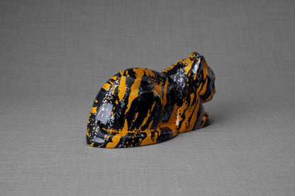 HydroGraphics Pet Urn For Cat | Mixed Yellow | Ceramic - Pulvis Art Urns