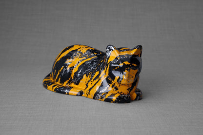 HydroGraphics Pet Urn For Cat | Mixed Yellow | Ceramic - Pulvis Art Urns