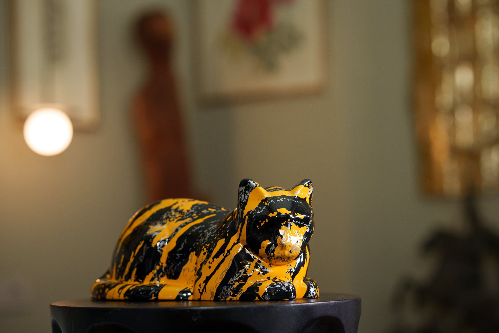 HydroGraphics Pet Urn For Cat | Mixed Yellow | Ceramic - Pulvis Art Urns