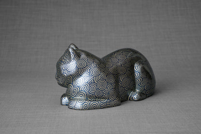 HydroGraphics Pet Urn For Cat - "Vortex" - Ceramic | Hydro Dipping - Pulvis Art Urns