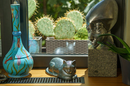 HydroGraphics Pet Urn For Cat - "Vortex" - Ceramic | Hydro Dipping - Pulvis Art Urns