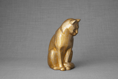 HydroGraphics Pet Urn "Neko - Gold" - Ceramic | Hydro Dipping - Pulvis Art Urns