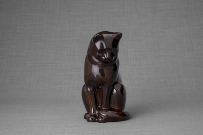 HydroGraphics Pet Urn "Neko - Mahagony" - Ceramic | Hydro Dipping - Pulvis Art Urns