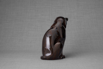 HydroGraphics Pet Urn "Neko - Mahagony" - Ceramic | Hydro Dipping - Pulvis Art Urns