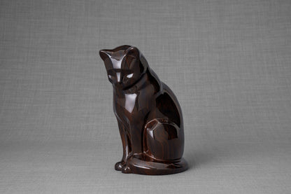 HydroGraphics Pet Urn "Neko - Mahagony" - Ceramic | Hydro Dipping - Pulvis Art Urns