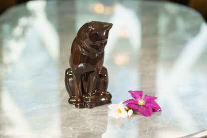 HydroGraphics Pet Urn "Neko - Mahagony" - Ceramic | Hydro Dipping - Pulvis Art Urns