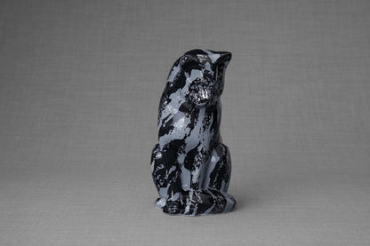 HydroGraphics Pet Urn "Neko" | Mixed Blue | Ceramic - Pulvis Art Urns