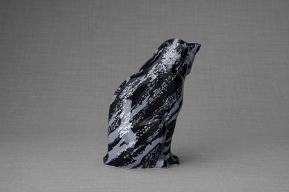 HydroGraphics Pet Urn "Neko" | Mixed Blue | Ceramic - Pulvis Art Urns