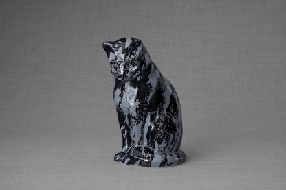 HydroGraphics Pet Urn "Neko" | Mixed Blue | Ceramic - Pulvis Art Urns
