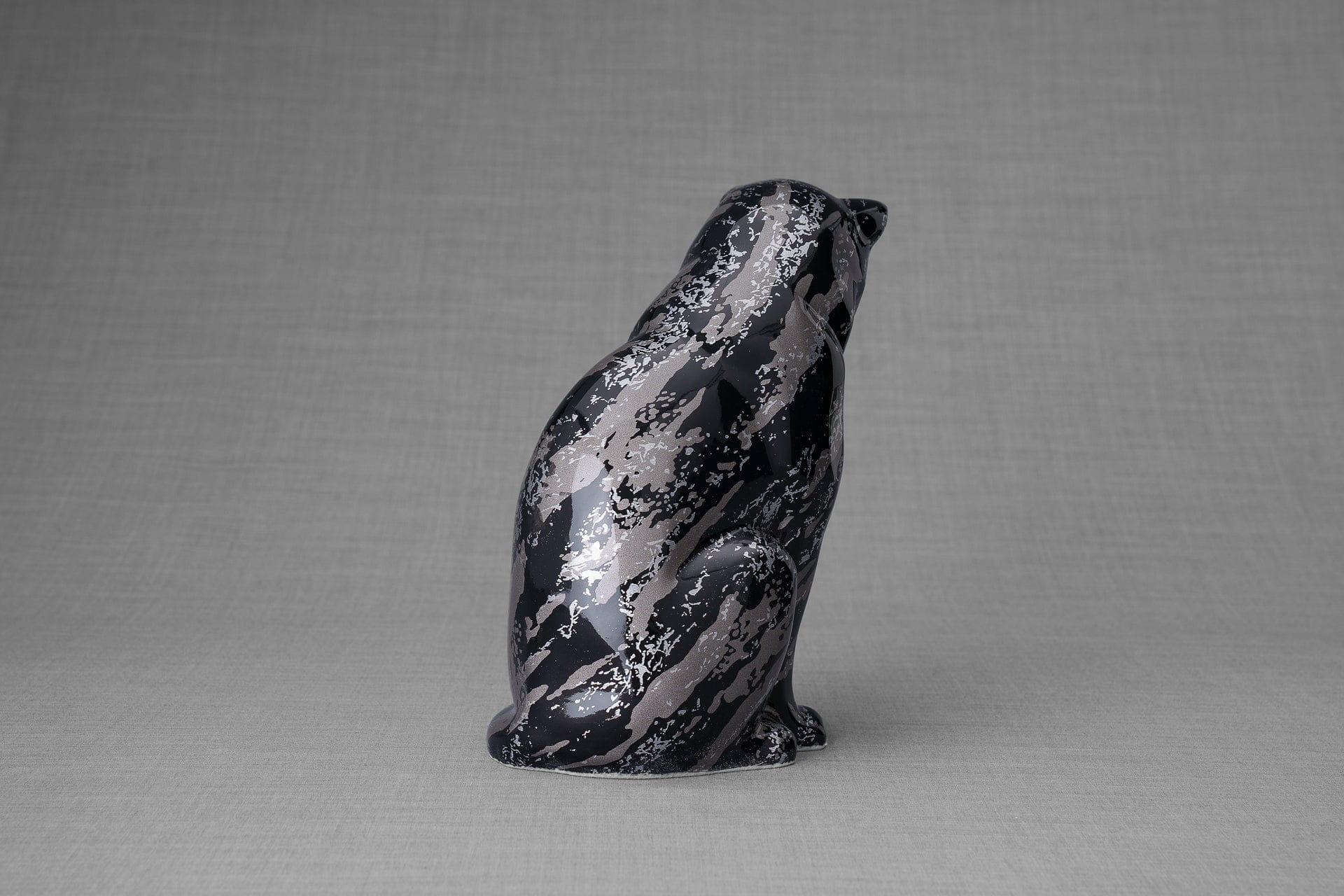 HydroGraphics Pet Urn "Neko" | Mixed Gray | Ceramic - Pulvis Art Urns