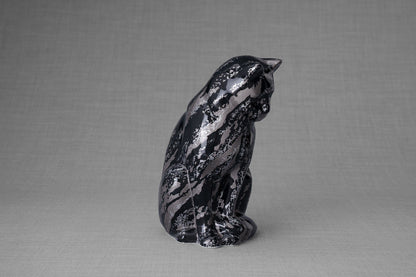 HydroGraphics Pet Urn "Neko" | Mixed Gray | Ceramic - Pulvis Art Urns