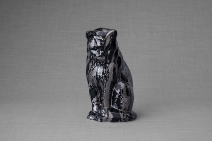 HydroGraphics Pet Urn "Neko" | Mixed Gray | Ceramic - Pulvis Art Urns