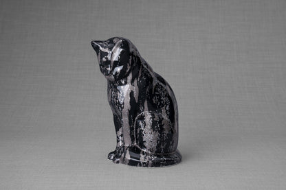 HydroGraphics Pet Urn "Neko" | Mixed Gray | Ceramic - Pulvis Art Urns