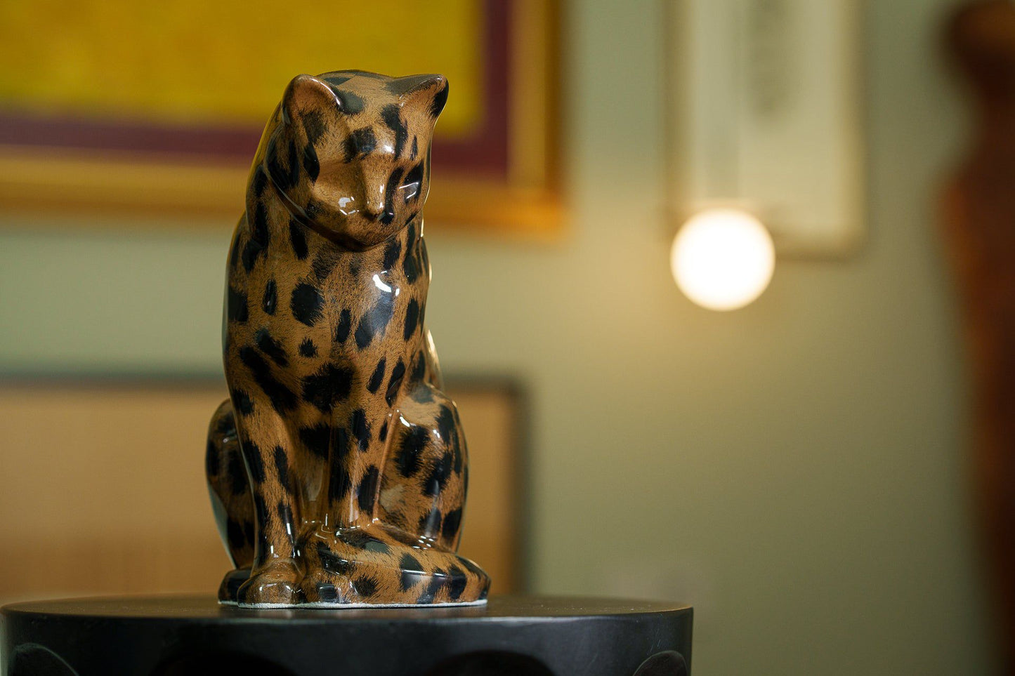 Pulvis Art Urns Pet Urn HydroGraphics Pet Urn "Neko" | Spotted Dark | Ceramic | Hydro Dipping