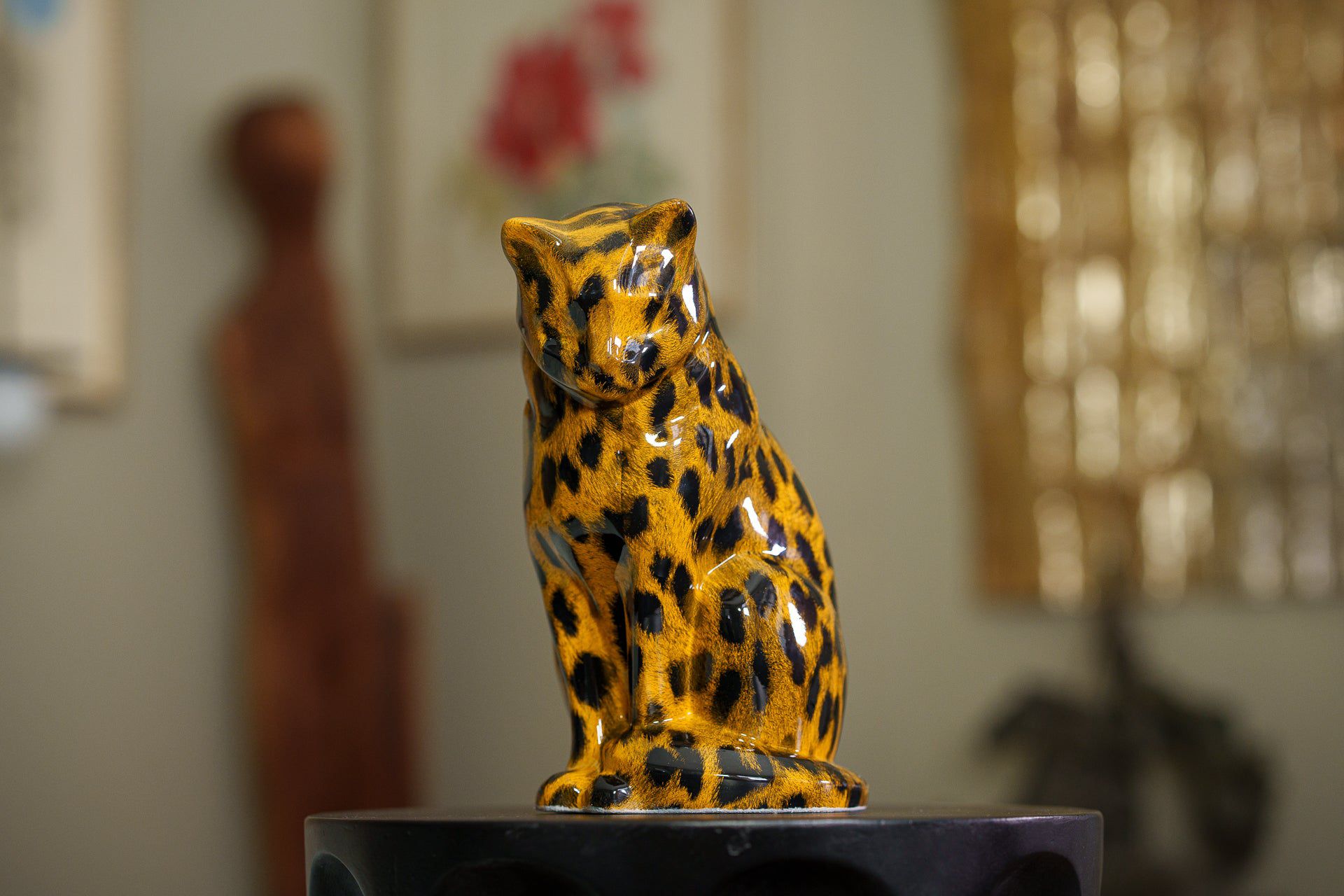 HydroGraphics Pet Urn "Neko" | Spotted Light | Ceramic | Hydro Dipping - Pulvis Art Urns