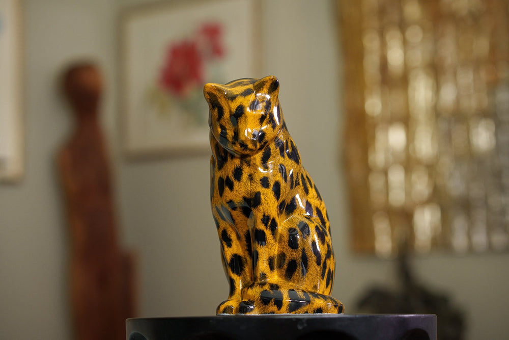 Pulvis Art Urns Pet Urn HydroGraphics Pet Urn "Neko" | Spotted Light | Ceramic | Hydro Dipping