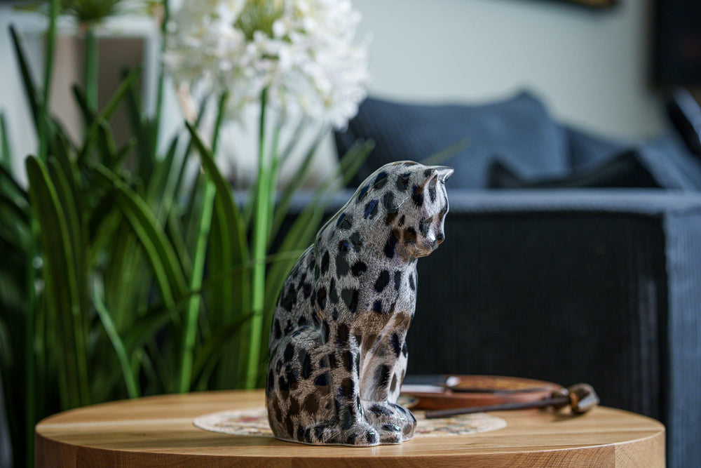 Pulvis Art Urns Pet Urn HydroGraphics Pet Urn "Neko" | Spotted White | Ceramic