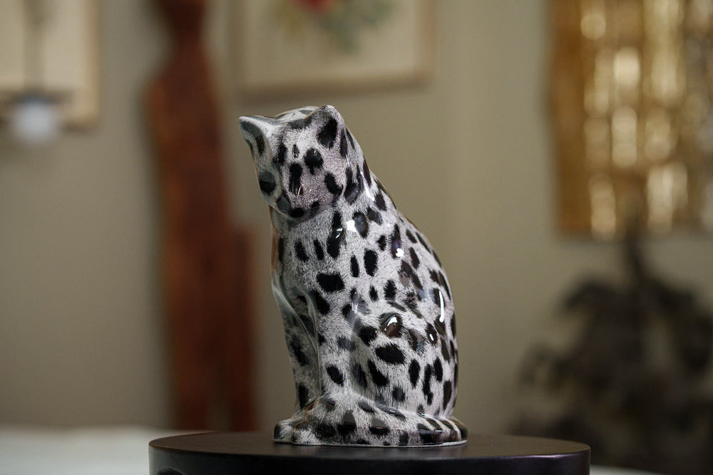 Pulvis Art Urns Pet Urn HydroGraphics Pet Urn "Neko" | Spotted White | Ceramic