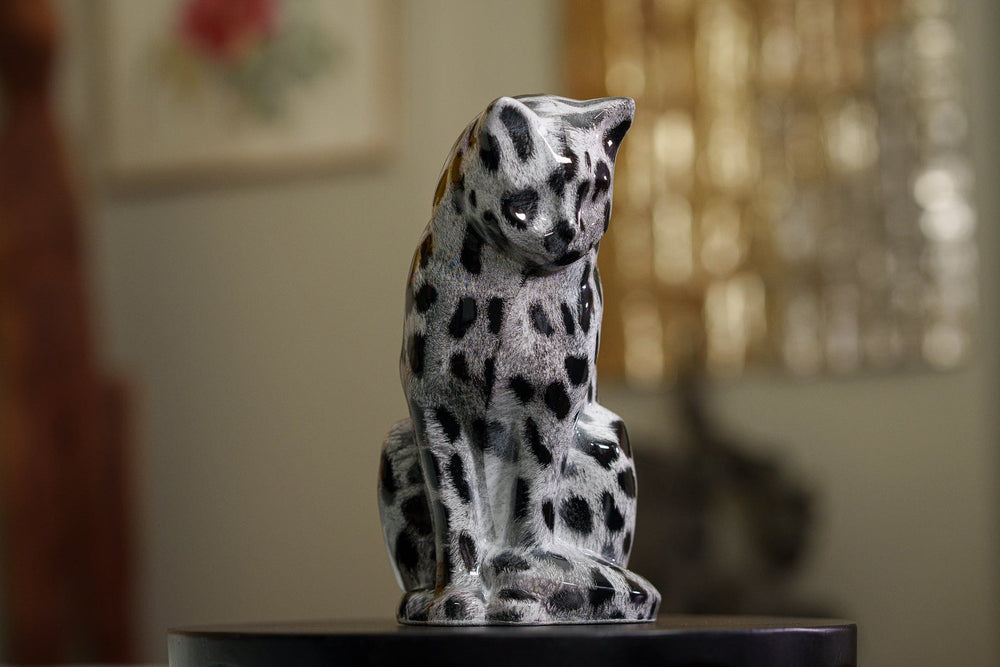 Pulvis Art Urns Pet Urn HydroGraphics Pet Urn "Neko" | Spotted White | Ceramic