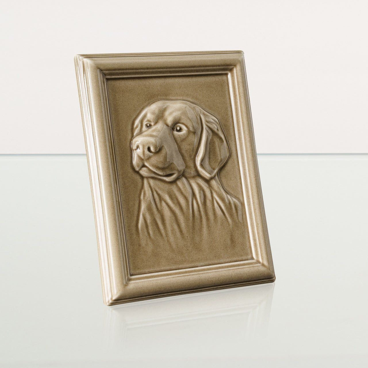 Labrador Pet Urn for Ashes - Beige Gray | Ceramic | Handmade Pet Urn - Pulvis Art Urns