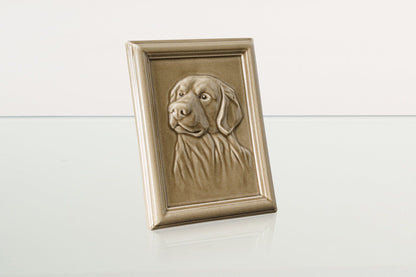 Labrador Pet Urn for Ashes - Beige Gray | Ceramic | Handmade Pet Urn - Pulvis Art Urns