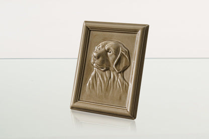 Labrador Pet Urn for Ashes - Beige Gray | Ceramic | Handmade Pet Urn - Pulvis Art Urns