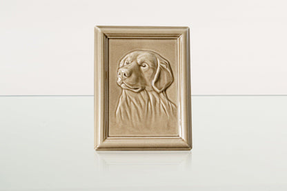 Labrador Pet Urn for Ashes - Beige Gray | Ceramic | Handmade Pet Urn - Pulvis Art Urns