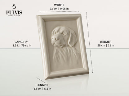 Pulvis Art Urns Pet Urn Labrador Pet Urn for Ashes - Off-white | Ceramic | Handmade Pet Urn