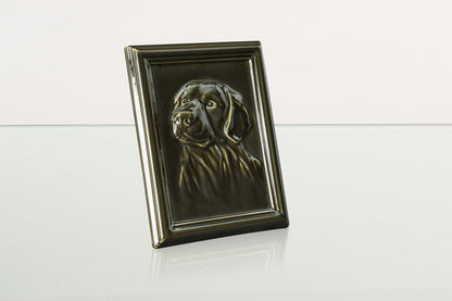 Labrador Pet Urn for Ashes - Oily Green | Ceramic | Handmade Pet Urn - Pulvis Art Urns