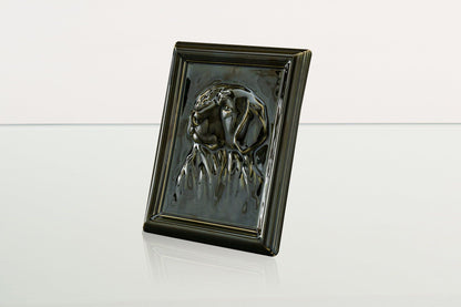 Labrador Pet Urn for Ashes - Oily Green | Ceramic | Handmade Pet Urn - Pulvis Art Urns
