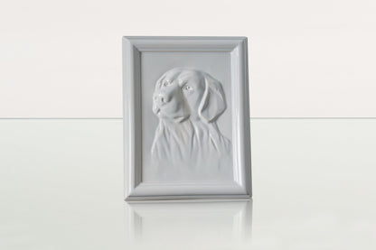 Labrador Pet Urn for Ashes - White | Ceramic | Handmade Pet Urn - Pulvis Art Urns