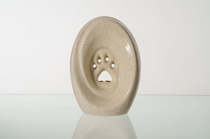 Large Paw Cremation Urn - Craquelure | Ceramic | Handmade Pet Urn - Pulvis Art Urns