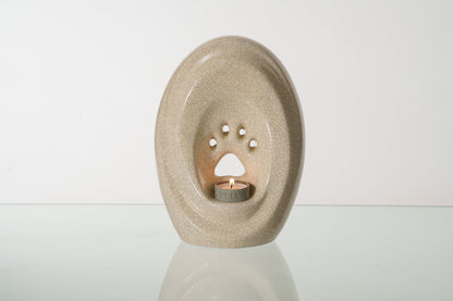 Large Paw Cremation Urn - Craquelure | Ceramic | Handmade Pet Urn - Pulvis Art Urns