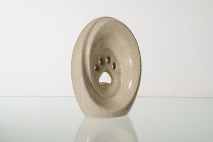 Large Paw Cremation Urn - Craquelure | Ceramic | Handmade Pet Urn - Pulvis Art Urns