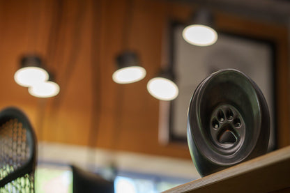 Large Paw Cremation Urn - Dark Matte | Ceramic | Handmade Pet Urn - Pulvis Art Urns