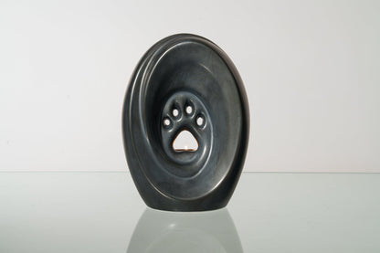 Large Paw Cremation Urn - Dark Matte | Ceramic | Handmade Pet Urn - Pulvis Art Urns