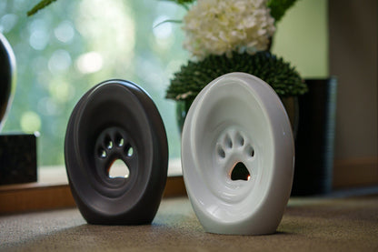 Large Paw Cremation Urn - Gray Matte | Ceramic | Handmade Pet Urn - Pulvis Art Urns